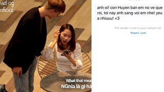 Giả nước ngoài nhờ gái xinh đọc sms lú 😎😎😎Prank Việt CG 2019