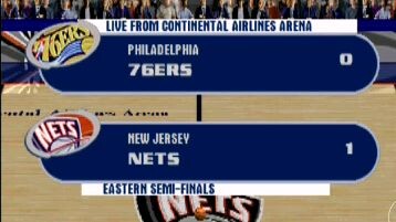 NBA Live 2001 (Europe) - Philadelpia vs New Jersey. Playoffs. Duckstation.
