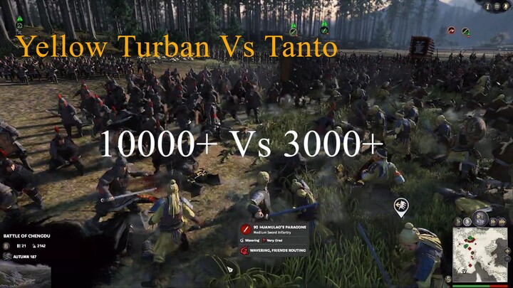 Total war Three Kingdoms | Rebel Yellow attack 10000 Sv 3000 Tangto