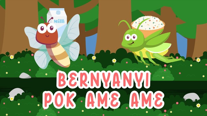 Bernyanyi 🖤 Pok Ame Ame 🖤  | Animatan - Lagu Anak ⚪️ | Bahasa Indonesia 🔴