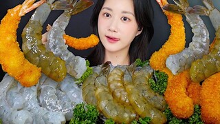 [ONHWA] Udang mentah, udang mentah kecap, suara kunyah udang goreng!