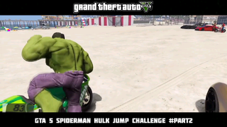 GTA 5 Spiderman Hulk Jump Challenge #2 ( ft Iron Man, Venom, Batman, Superman, The Flash )