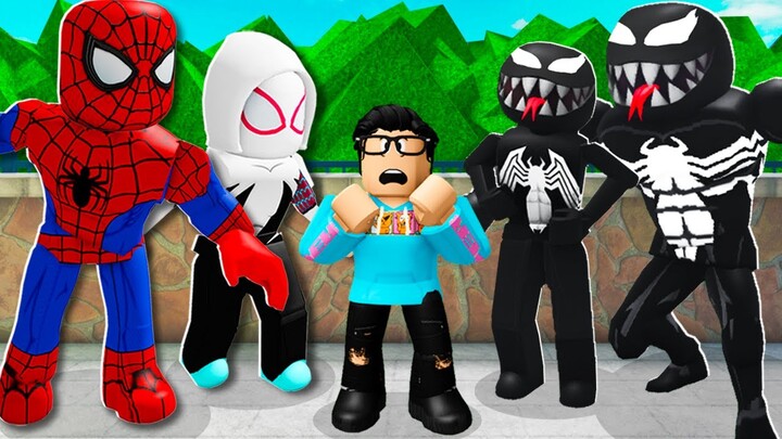 SPIDERMAN Family vs VENOM Family! (Roblox)