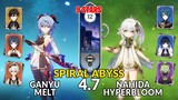New 4.7 Spiral Abyss│Ganyu Melt & Nahida Hyperbloom | Floor 12 - 9 Stars | Genshin Impact