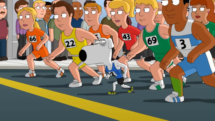 Family Guy: Brian Run falls in love with running and becomes the thinnest of the thinnest dogs