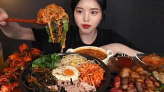 SUB) ! Bibimbap with Samgyeopsal Mukbang ASMR