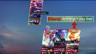 SUPREME LESLEY VS 3 SENIOR TRASHTALKERS! | THEY SAID DELETE YT IF I LOSE! (LAST UPLOAD) - MLBB