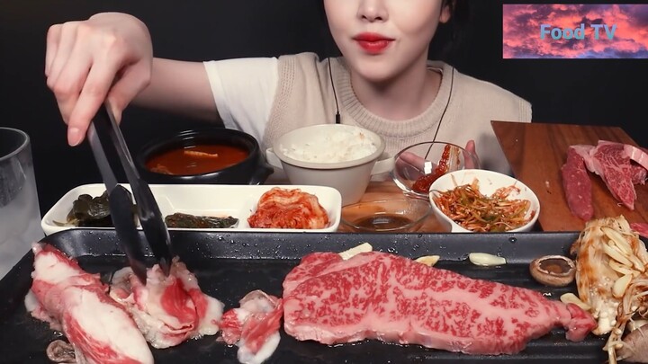 Món Hàn : Thưởng thức bò cùng nấm nướng 4 #bepHan