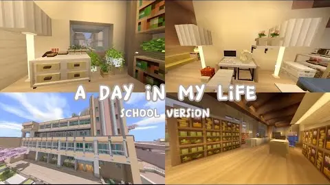 a day in my life🐻🤎school version || minecraft aesthetic