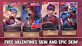 NEW VALENTINES EVENT! VALENTINES SKIN COUPLE AND FREE EPIC SKIN! NEW EVENT! | MOBILE LEGENDS 2023
