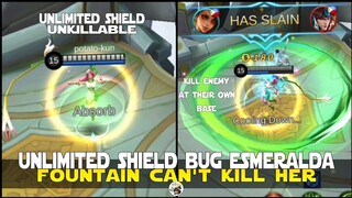 IMMORTAL ESMERALDA EVEN FOUNTAIN CAN'T KILL HER! UNLIMITED SHIELD BUG ESMERALDA MOBILE LEGENDS BUGS!