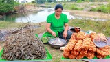 How to Cooking Small shrimp Recipe Cooking in Village  & My cooking skill