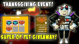 I GAVE AWAY SUPER OP PETS IN SABER SIMULATOR THANKS GIVING EVENT!