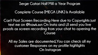 Serge Gatari Half Mill a Year Program Course download