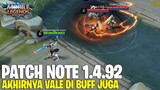 VALE BUFF, ALUCARD BUFF LAGI, KIMMY NERF, CLAUDE NERF - PATCH NOTE 1.4.92 MOBILE LEGENDS