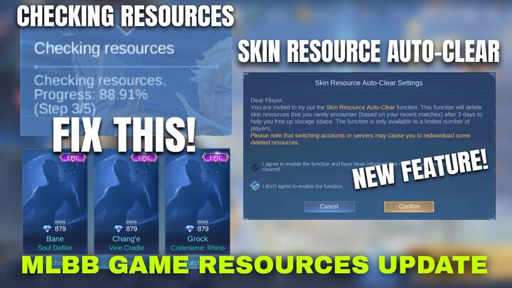 SKIN RESOURCE AUTO CLEAR SETTINGS MOBILE LEGENDS BANG BANG