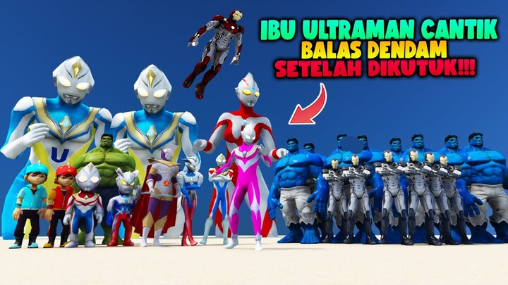 IBU ULTRAMAN CANTIK BALAS DENDAM PERANG LAWAN 1000 IRON MAN HITAM & 1000 HULK JAHAT - GTA 5 ULTRAMAN