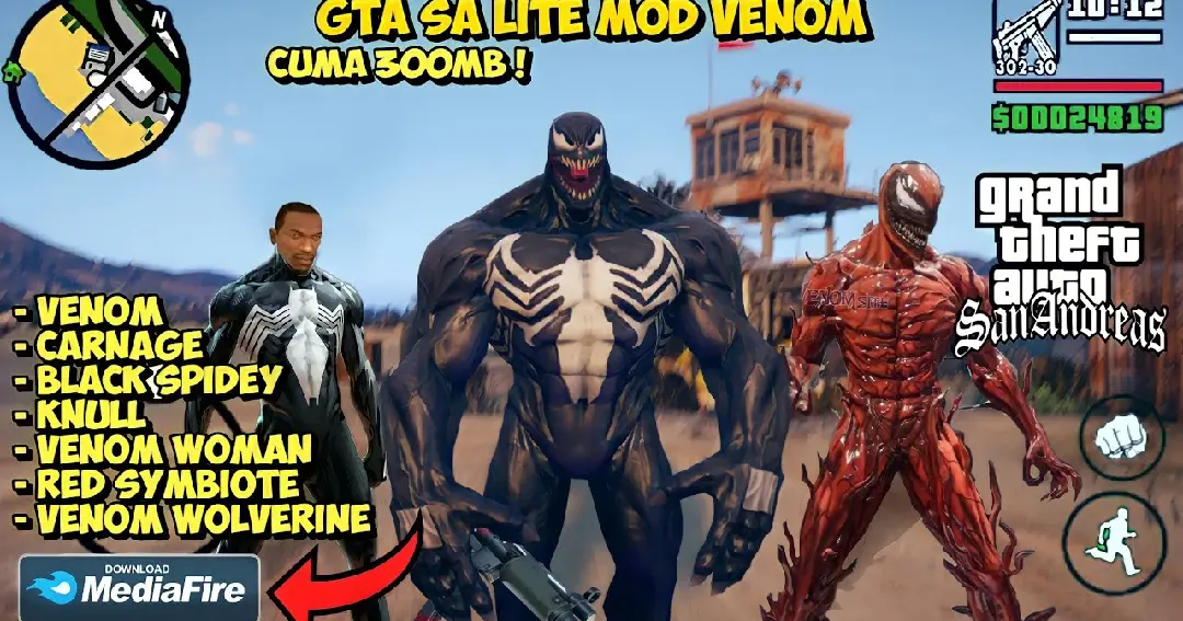 GTA SA LITE Mod VENOM, CARNAGE, Spiderman Di Android Terbaik - Bilibili