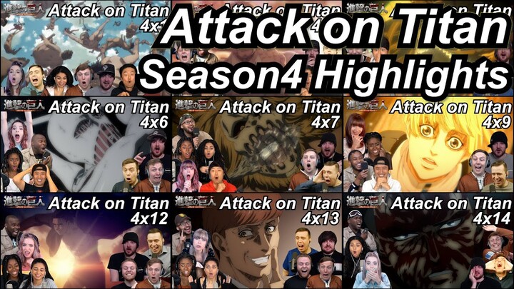 Attack on Titan Season 4 Reaction Highlights | Great Anime Reactors!!! | 【進撃の巨人】【海外の反応】