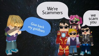 I got scammed by 4 players!😭 in sky block | blockman go