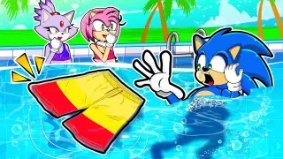 Swimming Pool Party Fail | Embarrassing Moments at The Pool | Sonic Animation