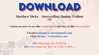 Matthew Dicks – Storytelling Humor (Volum #1)