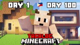 1 TO 100 DAYS IN NEW MINECRAFT "Caves&Cliffs" (TAGALOG)