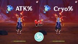 Ayaka ATK% vs Cryo% Goblet Comparison !! How much is the difference ? [ Genshin Impact ]