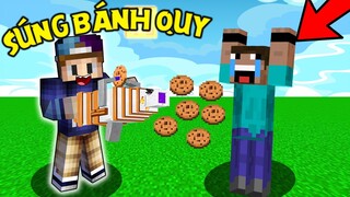 MINECRAFT : CHẾ TẠO THÀNH CÔNG SÚNG BÁNH QUY CỰC MẠNH VÀ CHIẾC BÁNH ĐÁNH RẮM !! *ĐÁNH RẮM SIÊU MẠNH*