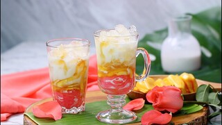 ลอดช่องสีชมพู สูตรน้ำตาลข้น [EasyCooking]