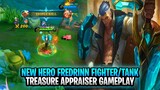 New Upcoming Hero Fredrinn Fighter/Tank Treasure Appraiser Gameplay | Mobile Legends: Bang Bang