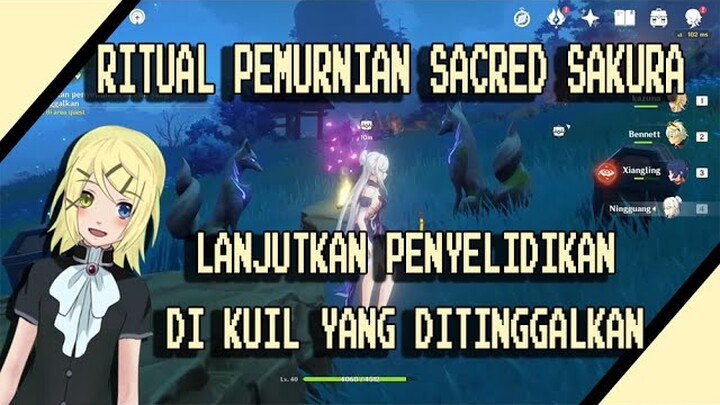 Lanjutkan penyelidikan di kuil yang ditinggalkan persembahan kurban ritual pemurnian sacred sakura