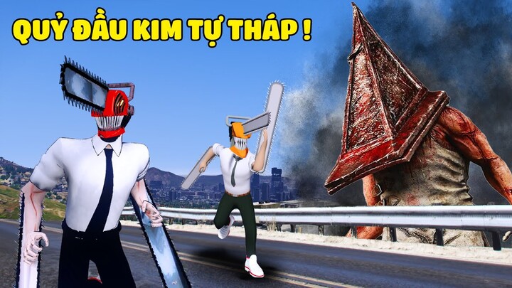 GTA 5 QUỶ ĐẦU KIM TỰ THÁP Tạo Ra Trận Hỗn Chiến Giữa Các Loài Quỷ Với CHAINSAW MAN QUỶ ĐẦU CƯA !