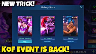 FREE KOF SKIN IS BACK! KOF EVENT MOBILE LEGENDS - FREE SKIN NEW EVENT MLBB 2021