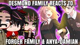 Desmond family reacts to the forger family and Anya x Damian||Anya×Damian||Spy x family 🔪🔎