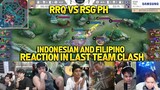 FILIPINO AND INDONESIA STREAMERS/PRO PLAYERS REACTION IN THE LAST CLASH OF RSG AND RRQ MSC 2022