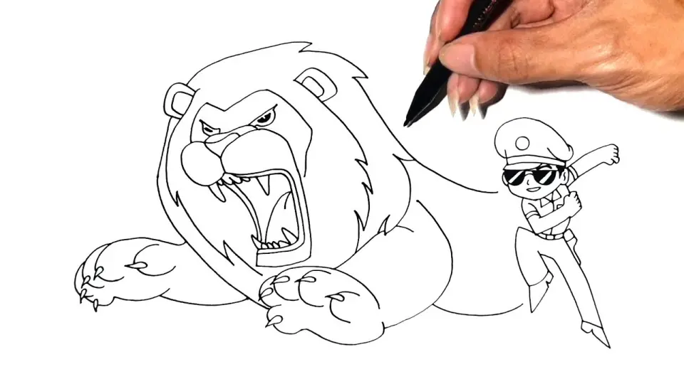 How To Draw Little Singham and Lion | Kans Aur Kaal Ka Raaj | Little  Singham Drawing - Bilibili