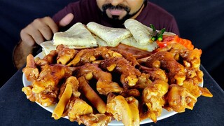 SPICY MUTTON PAYA/ BONE/ GOAT TROTTERS, SOFT ROTI, CHILI, SALAD ASMR MUKBANG EATING| #LiveToEATT