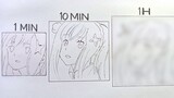 Drawing EMILIA in 1 MIN, 10 MIN, 1H [ Re: Zero ]