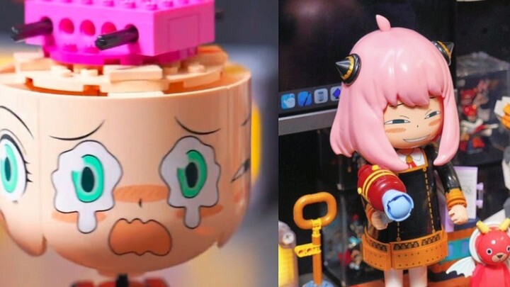 OMG! What's wrong with her face! Face-changing Anya building blocks