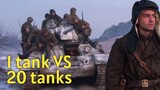 Isang Russian tank Inubos ang 20 German Tanks