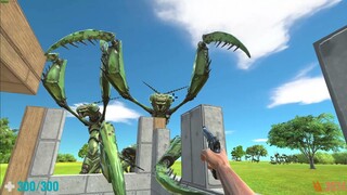 Handgun versus Giant Insects. Animal Revolt Battle Simulator