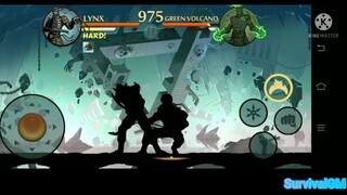 shadow fight đấu với núi lửa xanh #game