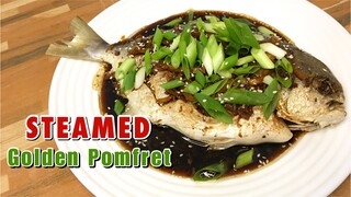 STEAMED GOLDEN POMFRET FOR CHRISTMAS | CHRISTMAS FOOD IDEAS | STEAMED POMFRET 🎄