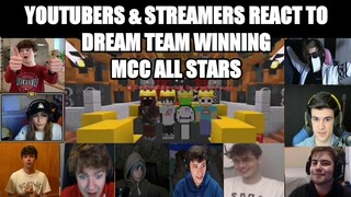 Youtubers & Streamers React to Dream Team Winning MCC All Stars (Minecraft Championships) Part 1