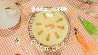 [Bake with me] 🎂 Making carrot cake for my friend's birthday! 🥕