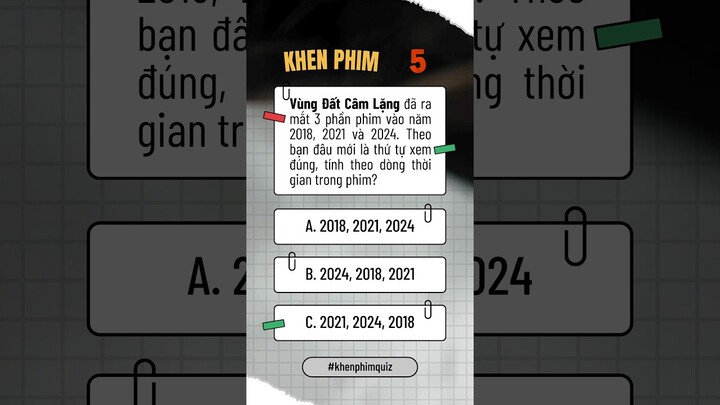 Đố bạn biết thứ tự xem của loạt phim A Quiet Place #khenphim #aquietplacedayone #khenphimquiz