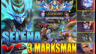 SELENA VS 3 MARKSMAN IN RANK GAME | SELENA GAMEPLAY | MOBILE LEGENDS: BANGBANG