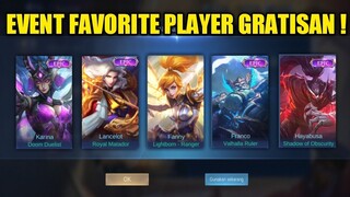 EVENT KESUKAAN PLAYER GRATISAN IS BACK ! TANGGAL 25 RILIS !!! SIAP-SIAP PESTA SKIN GRATISAN