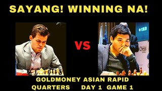 MUNTIK NA! TINDI NG LABAN! Goldmoney Asian Rapid Magnus Carlsen VS Wesley So Quarters D1 G1